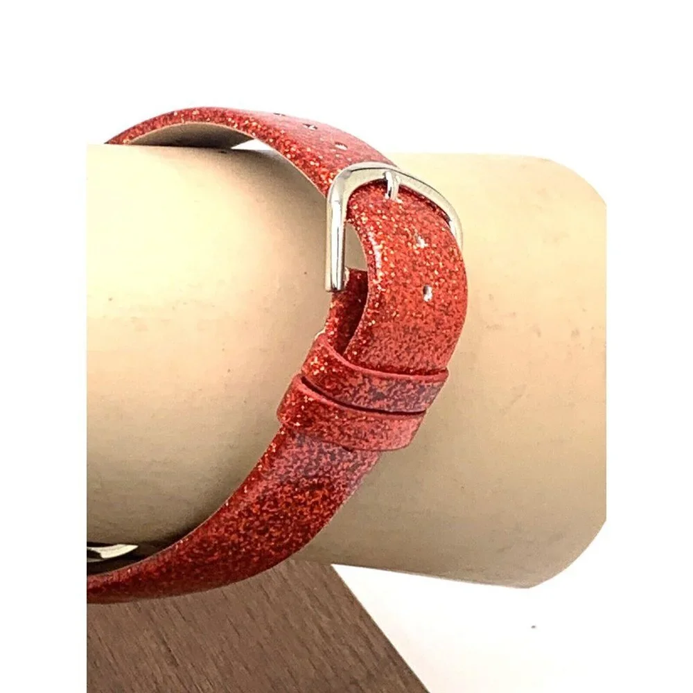 Disney Cruella Women's Watch WDS001023 Quartz Silver 38mm Red Leather Ba…